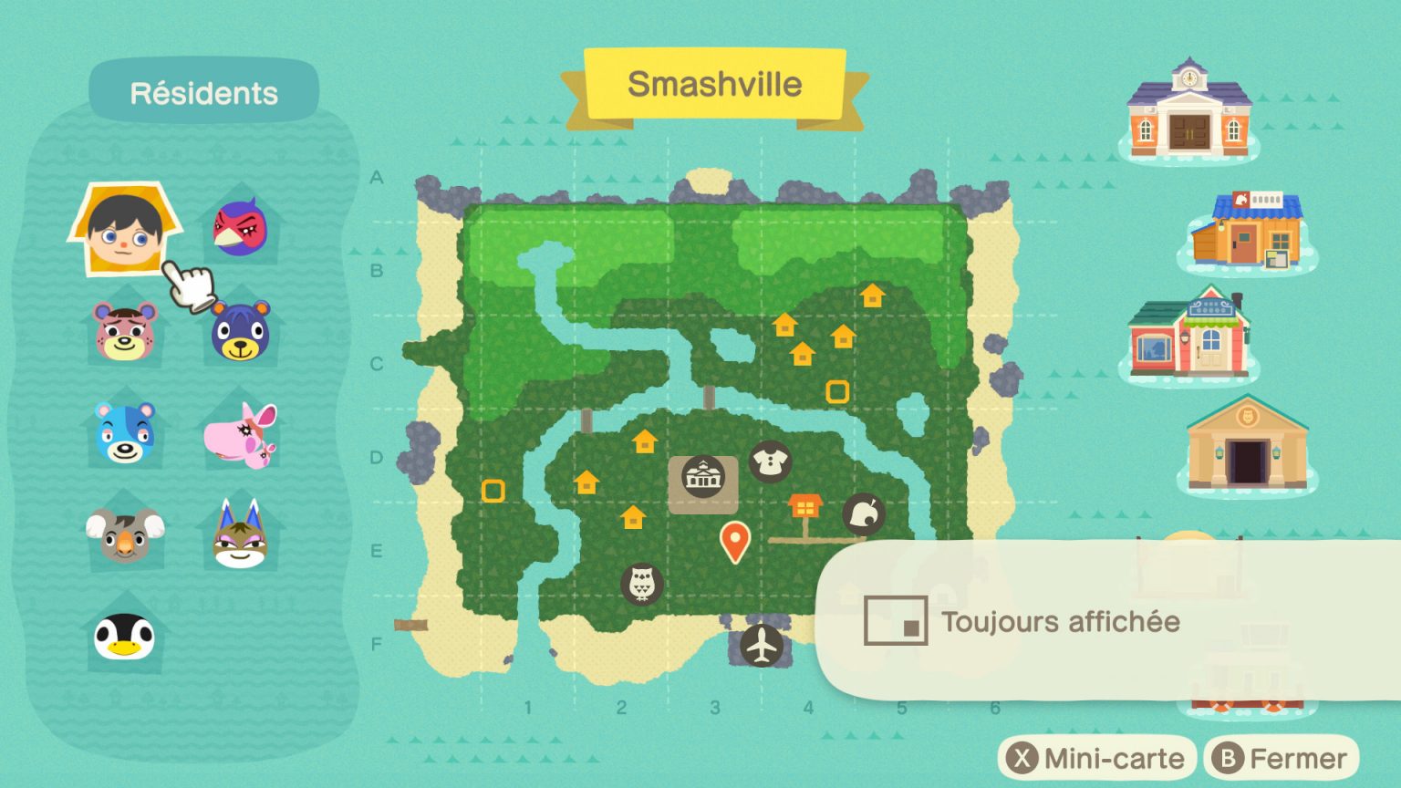 Comment paramétrer la minicarte Guide Animal Crossing New Horizons