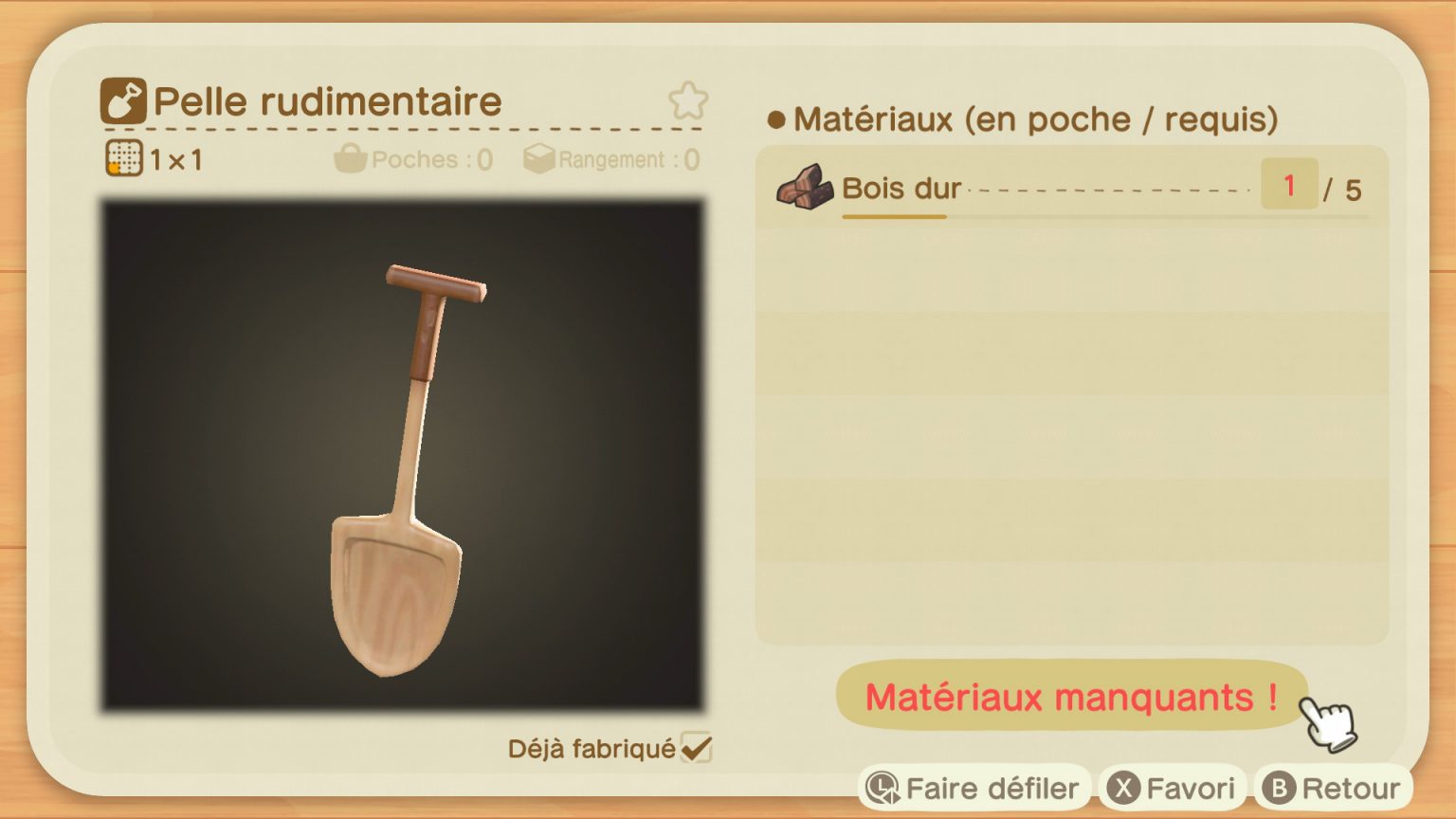 Obtenir la pelle Animal Crossing New Horizons Guide
