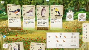 Wingspan gampelay avec cartes et oiseaux