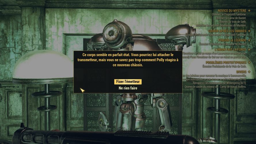 Fallout 76 : wastelanders interface