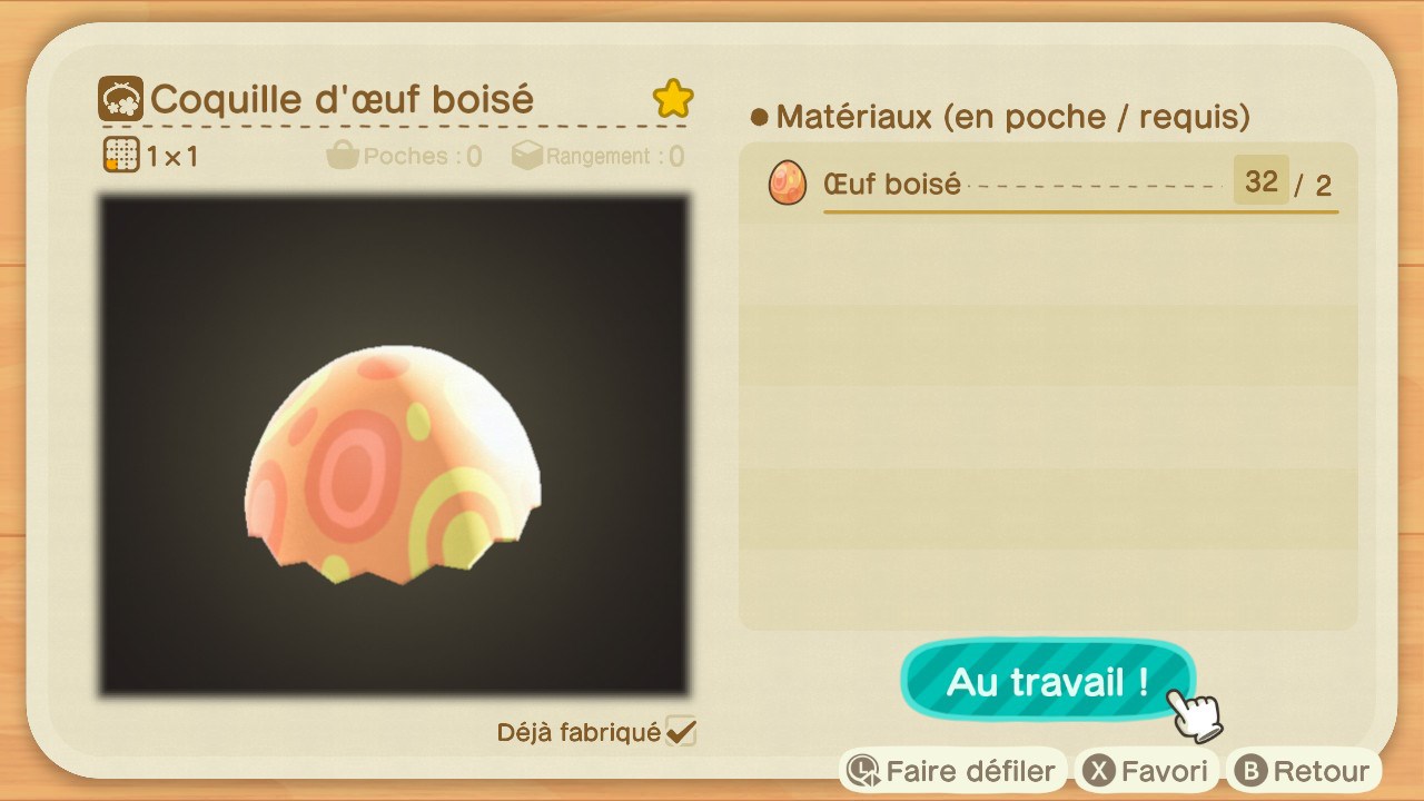 Animal crossing new horizons coquille oeuf boise 34