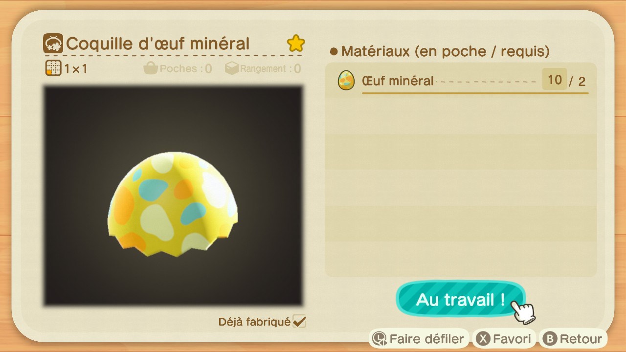 Animal crossing new horizons coquille oeuf mineral 19