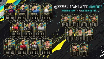 Image d'illustration pour l'article : FIFA 20 dévoile la cinquième Team Of The Week Moments