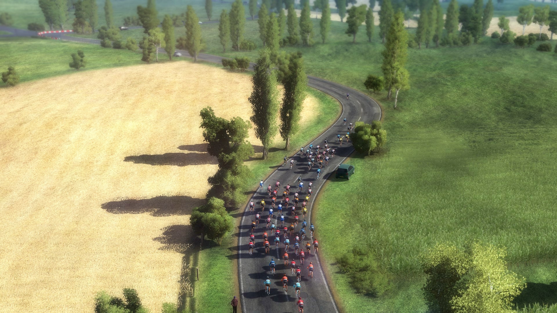 Pro cycling manager 2020 screenshot course vélo extérieur campagne