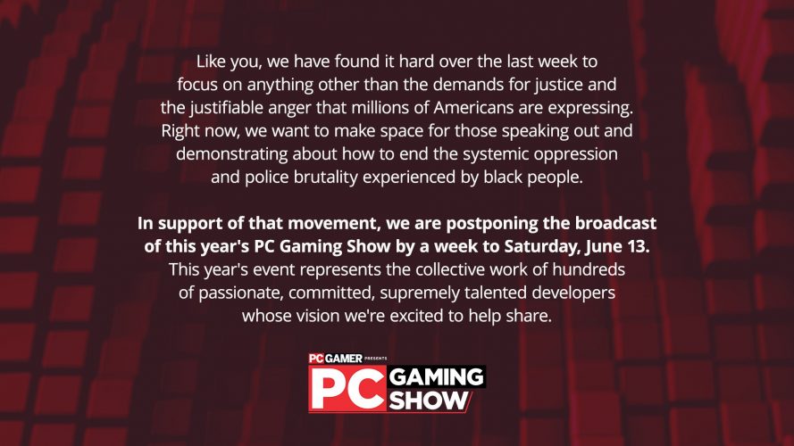 Les PC Gaming Show et Future Games Show sont aussi repoussés