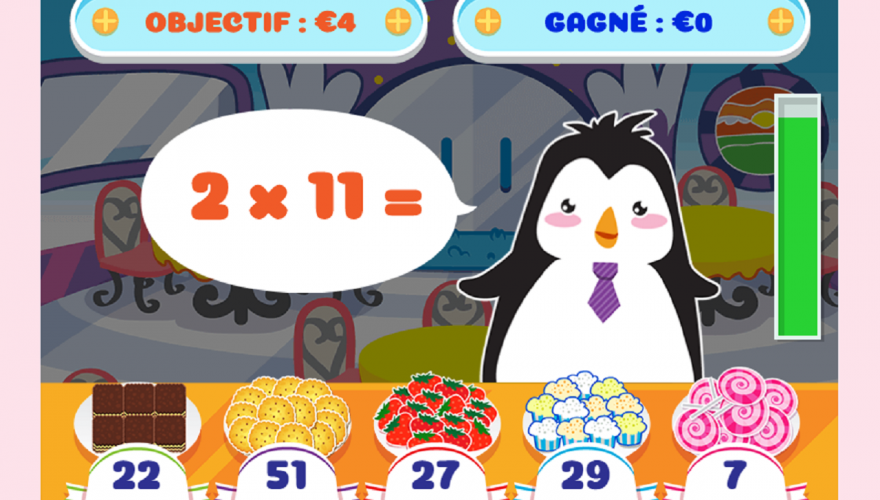 jeu table de multiplication pingouin