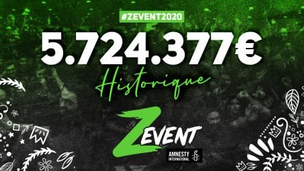 Image d'illustration pour l'article : Le Z Event 2020 a récolté 5 724 377 euros pour Amnesty International, un record