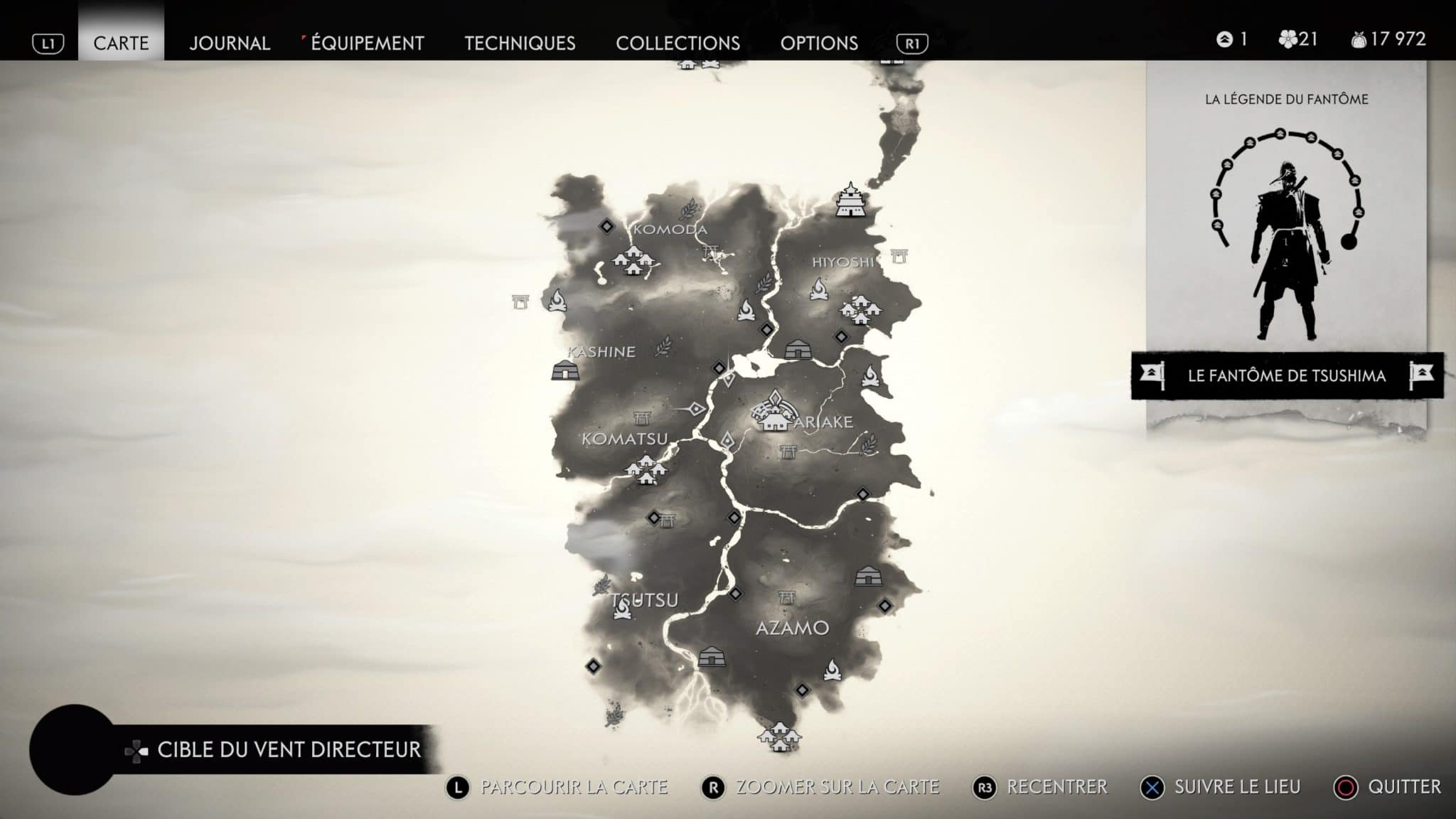 Tous les phares Guide Ghost of Tsushima