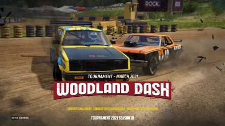 Image d'illustration pour l'article : Wreckfest lance un nouveau tournoi : le Woodland Dash