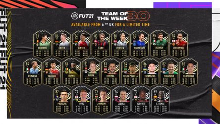 Image d'illustration pour l'article : FIFA 21 dévoile la Team Of The Week numéro 30