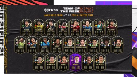 Image d'illustration pour l'article : FIFA 21 dévoile la Team Of The Week numéro 33
