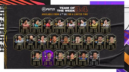 Image d'illustration pour l'article : FIFA 21 dévoile la Team Of The Week numéro 34