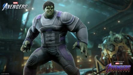 Image d'illustration pour l'article : Marvel's Avengers : Hulk pose à son tour dans un costume inspiré par Avengers: Endgame