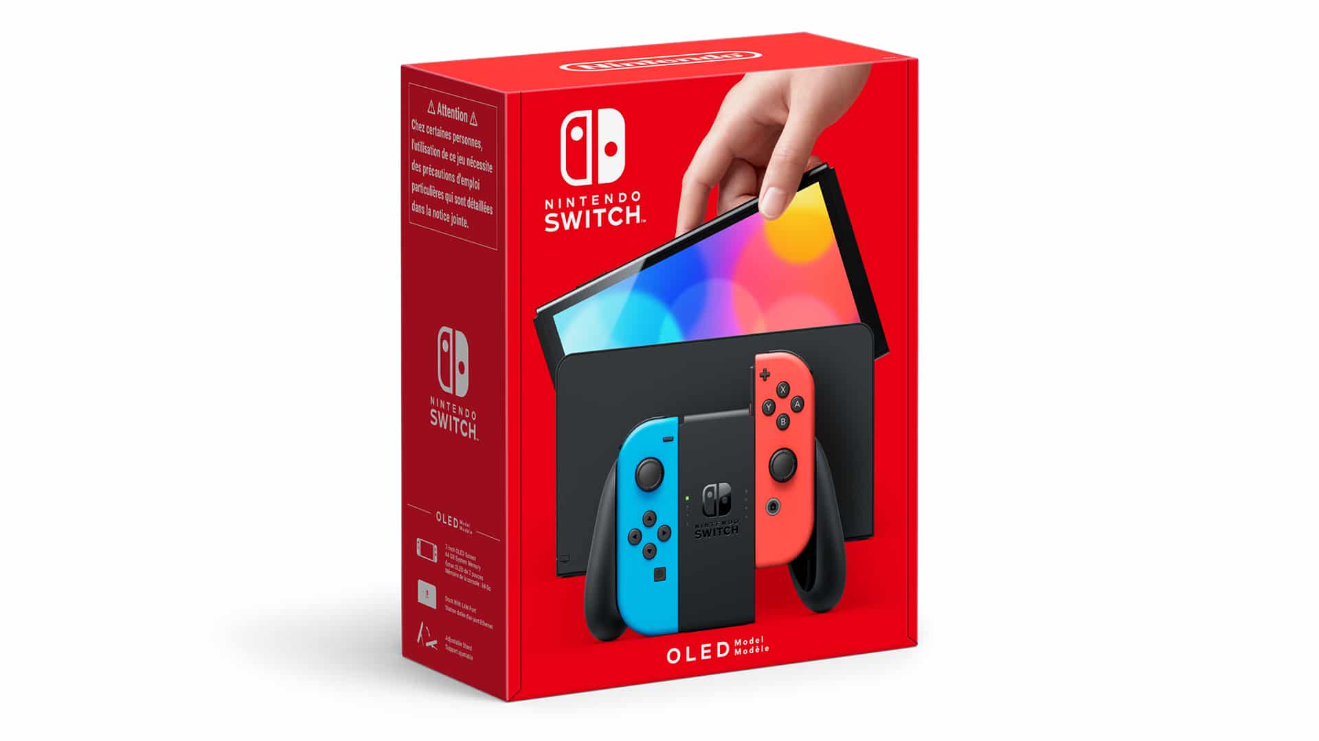 Nintendo switch oled rouge bleu 3