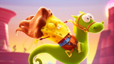 Image d'illustration pour l'article : Bob L'Éponge: The Cosmic Shake partage une vidéo de gameplay qui voyage à travers les époques