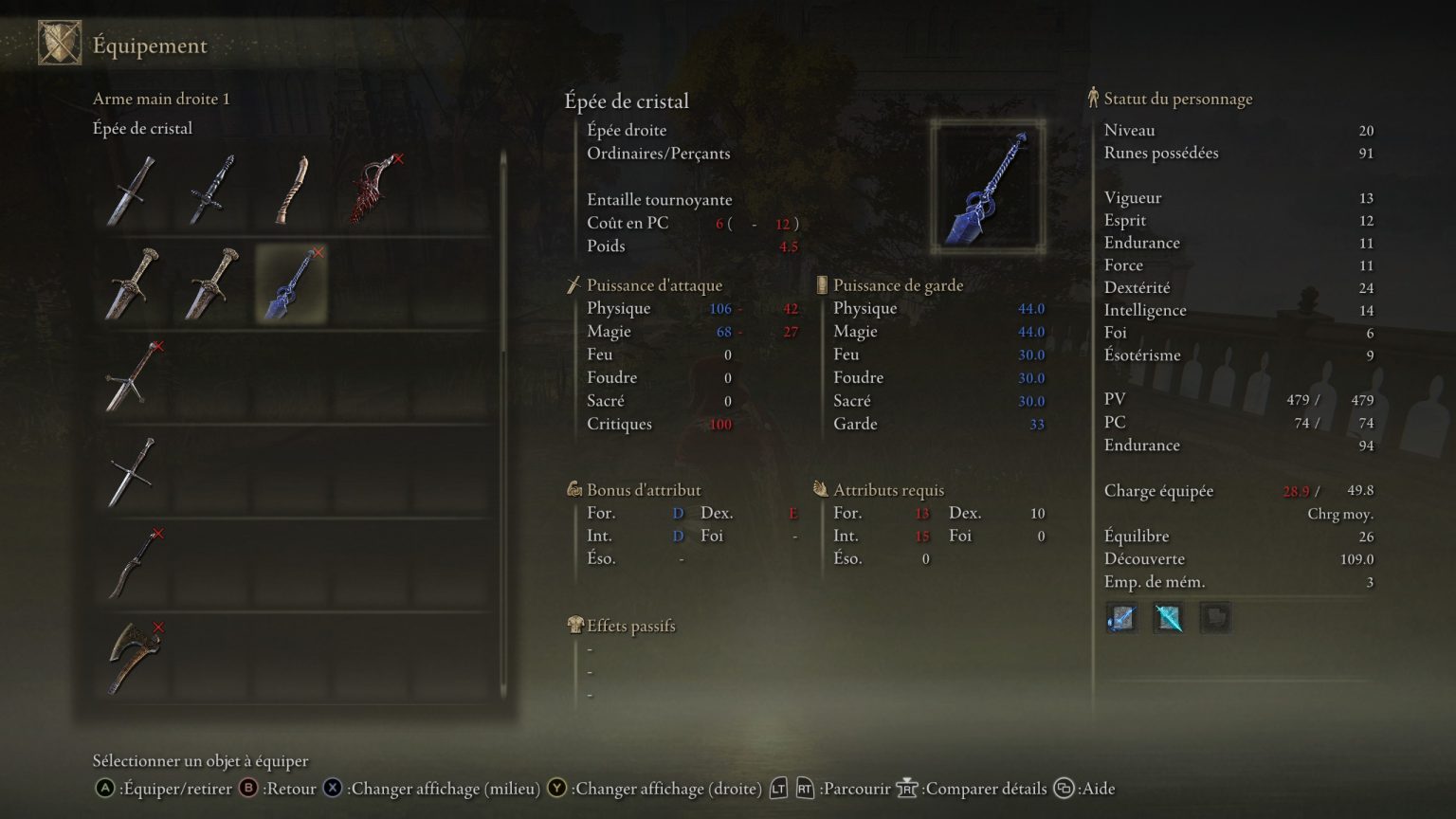 Arme Épée de cristal, où la trouver ? Guide Elden Ring