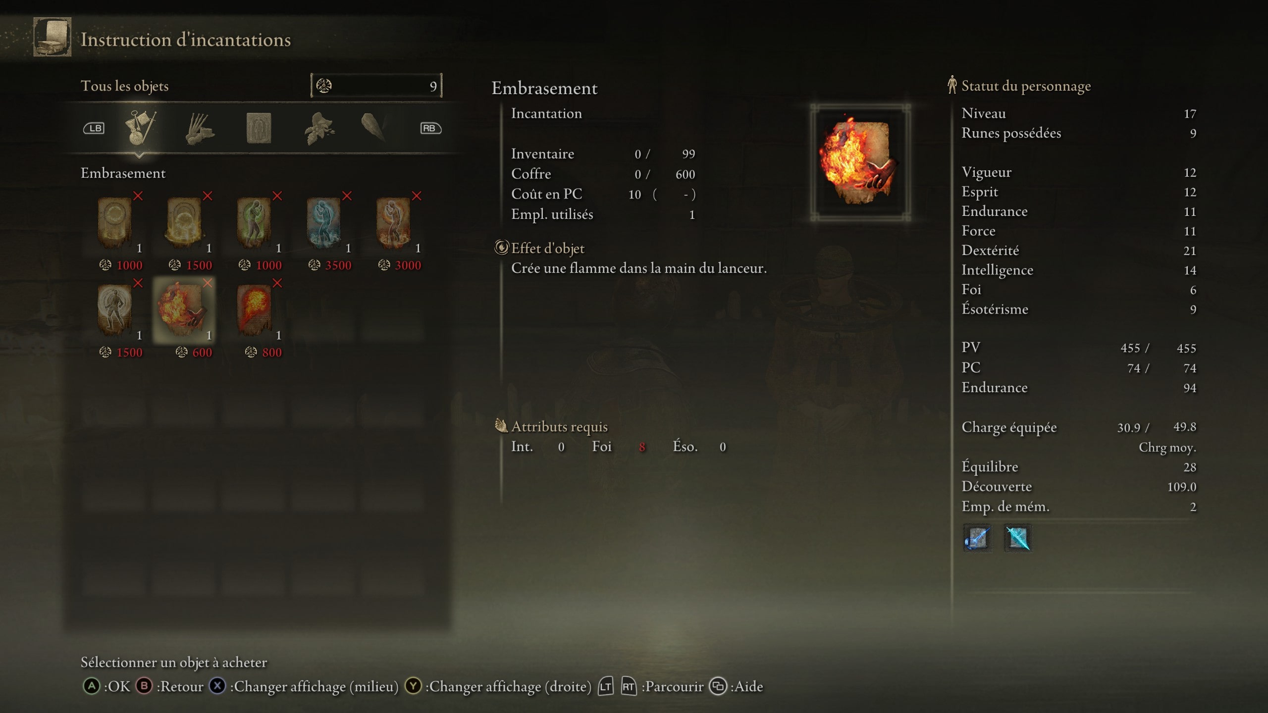 Elden ring guide sort embrasement 16