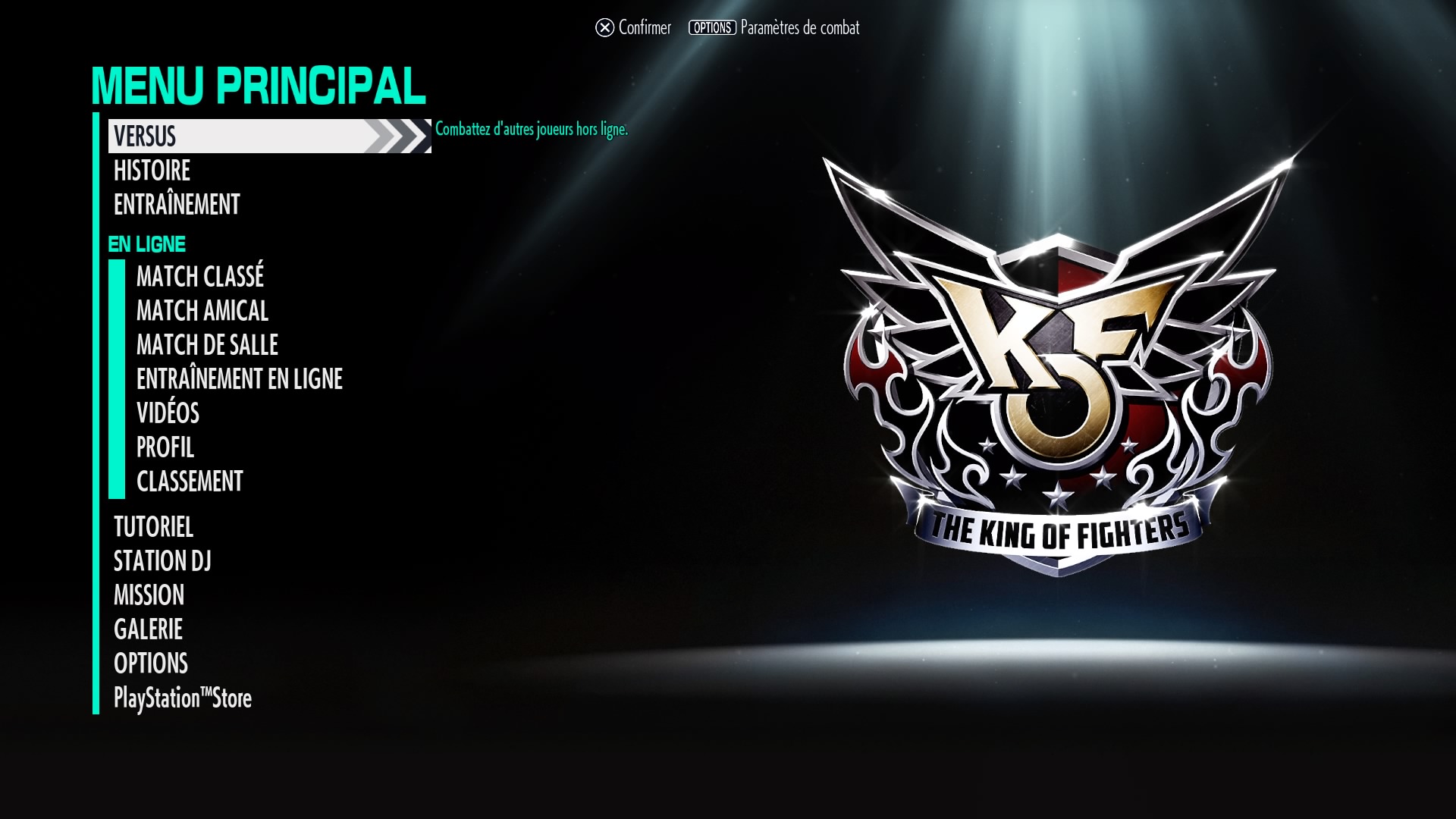 The King of Fighters XV Menu Principal