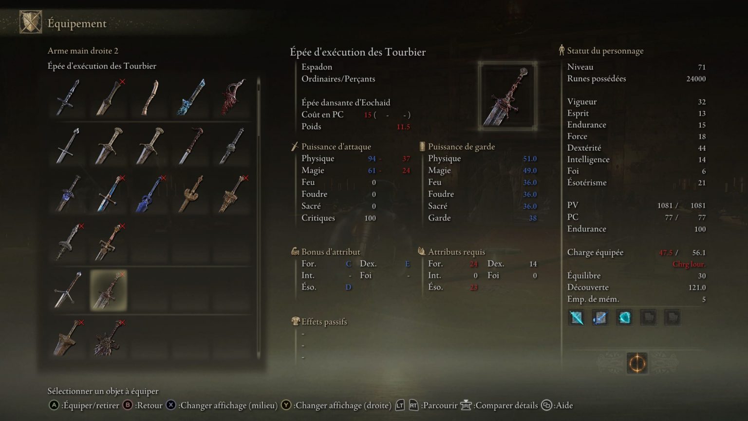 Armes Épée d