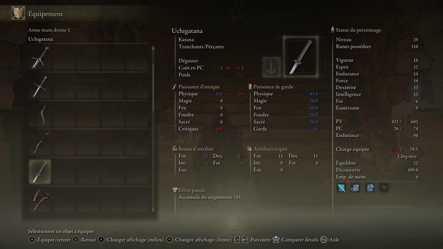 Arme Uchigatana, où le trouver ? Guide Elden Ring