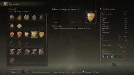 Image d'illustration pour l'article : Talisman de dragon de foudre +1 - Elden Ring