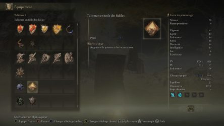 Image d'illustration pour l'article : Talisman en toile des fidèles - Elden Ring