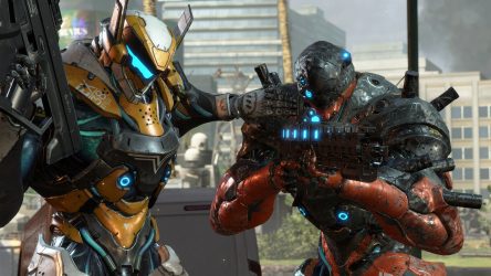 Image d'illustration pour l'article : Capcom nous montre enfin du gameplay pour Exoprimal avec ses méchas et ses armées de dinosaures