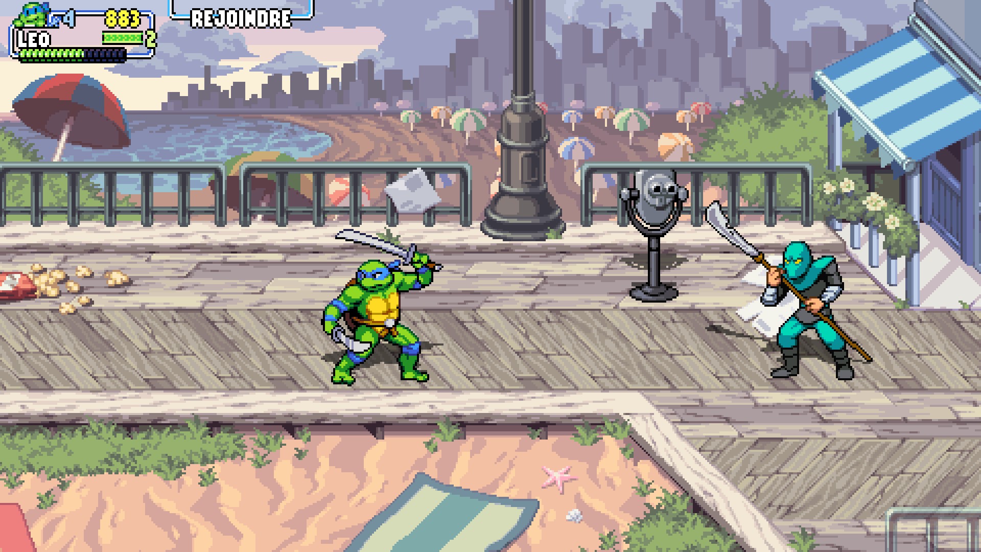 Teenage Mutant Ninja Turtles Shredders Revenge niveau plage