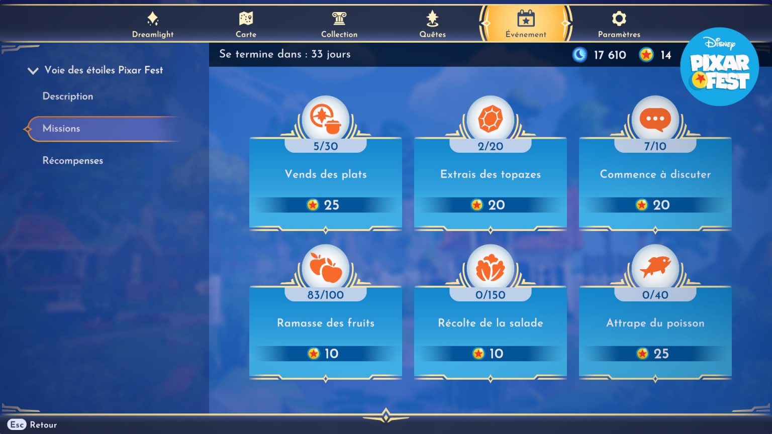 Tout savoir sur La voie des Etoiles Pixar Fest Guide Disney Dreamlight Valley