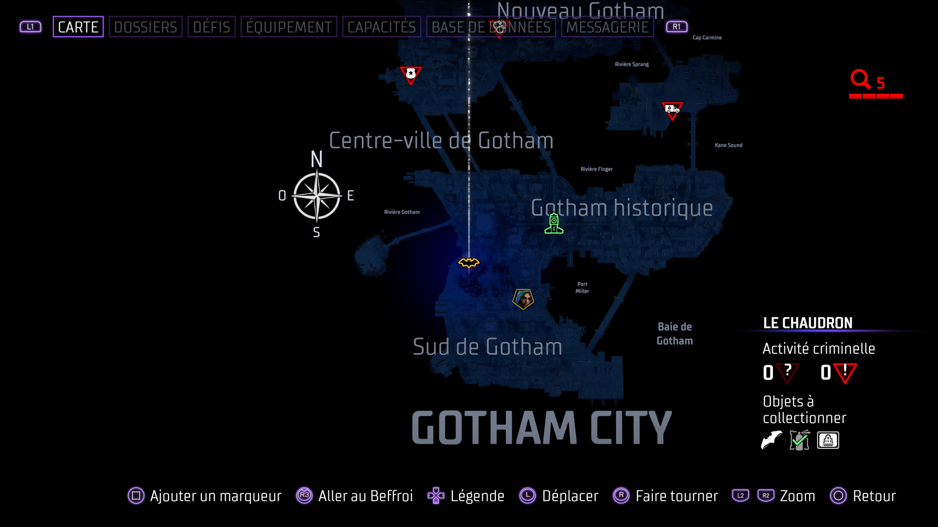 Les batarangs - sud de gotham - le chaudron - le château d'eau - gotham knights
