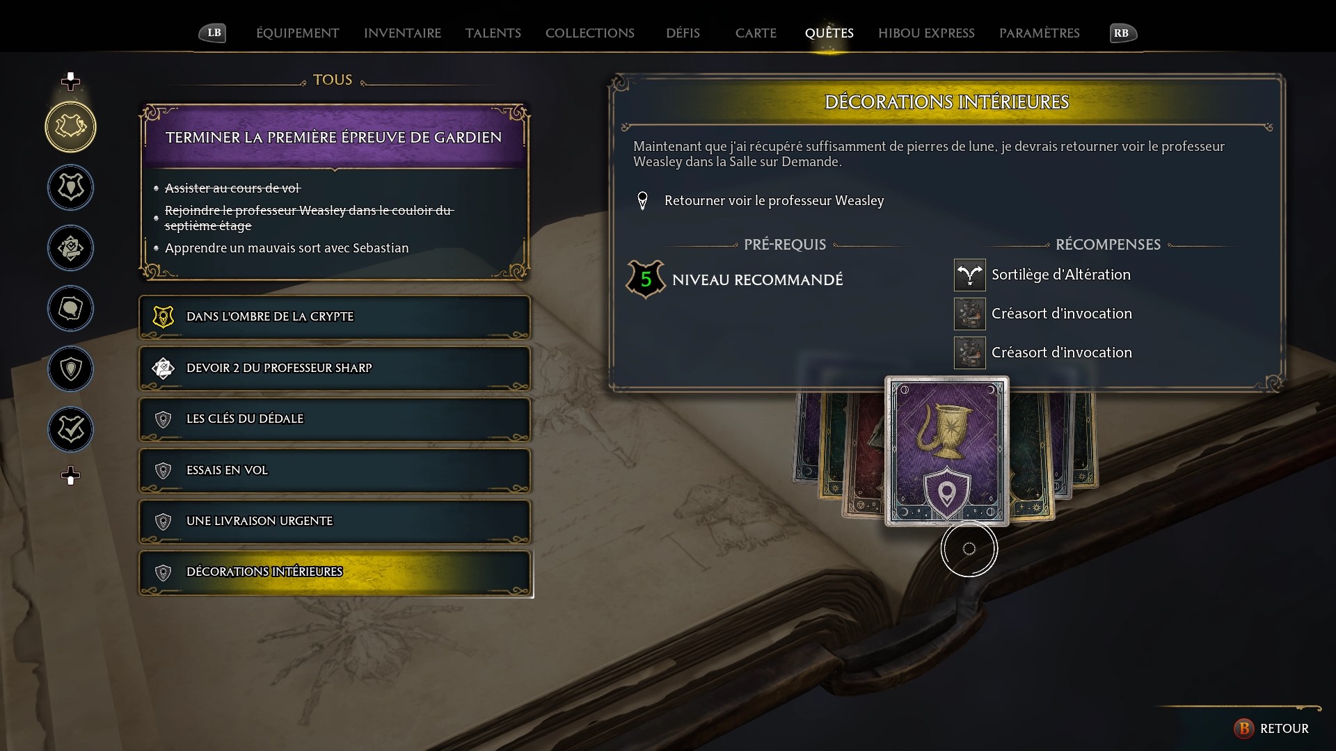 Décorations intérieures Soluce Hogwarts Legacy