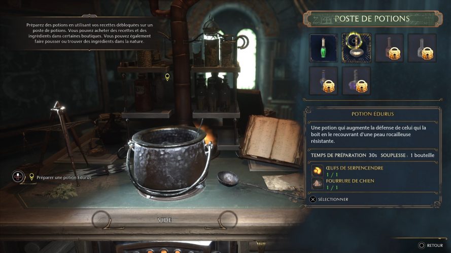 Cours de Potions | Soluce Hogwarts Legacy