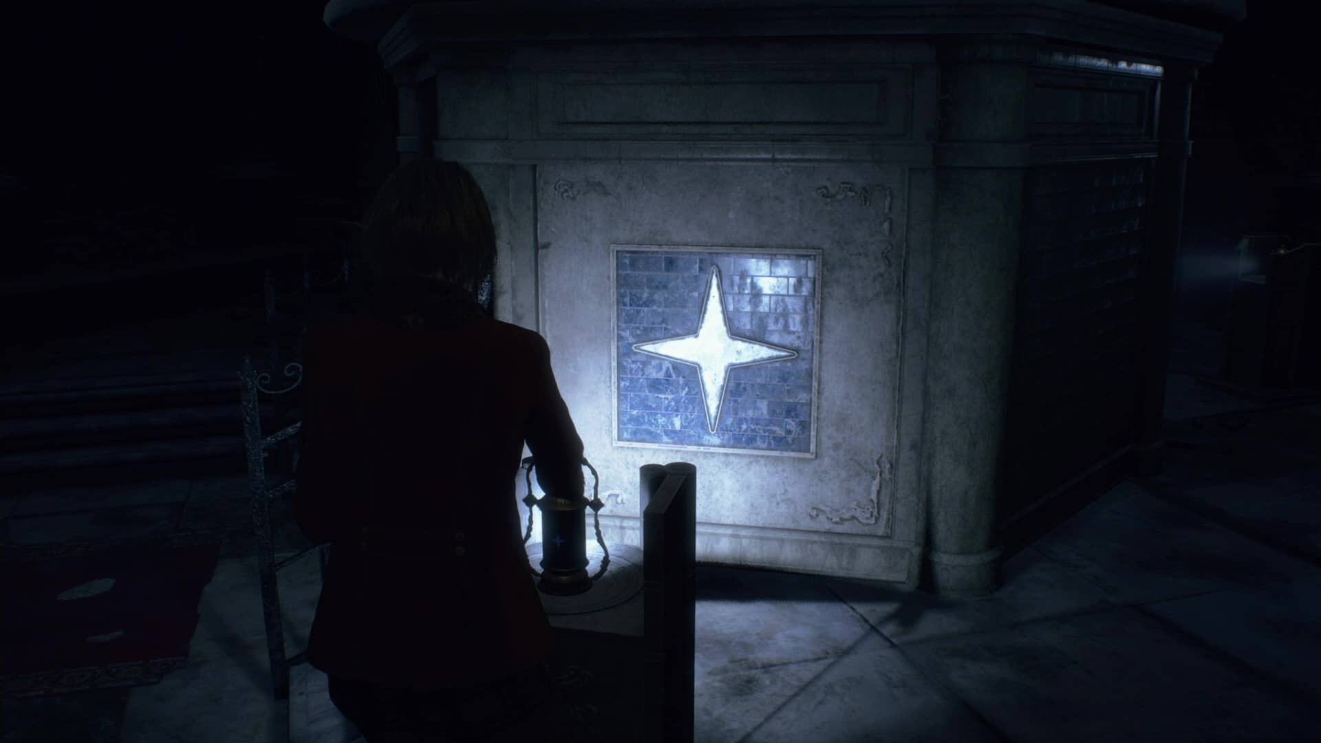 Resident evil 4 remake Ashley souterrain symboles lanternes etoile 23