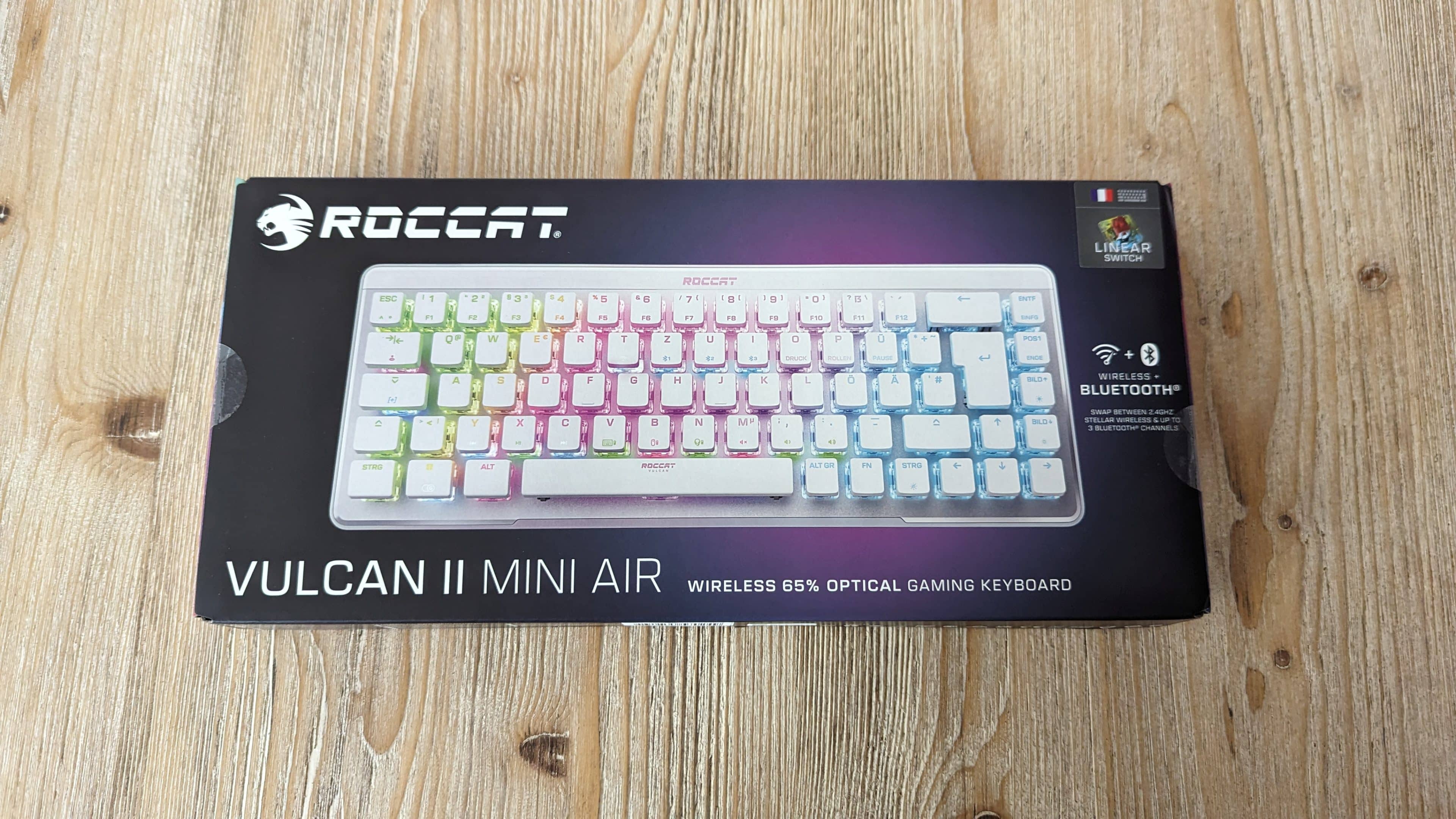 ROCCAT Vulcan II Mini Air - Tastiera Gaming 65% Ottica Meccanica, Wireless 2.4GHz E Bluetooth, Illuminazione RGB, Switch TITAN II, Nero