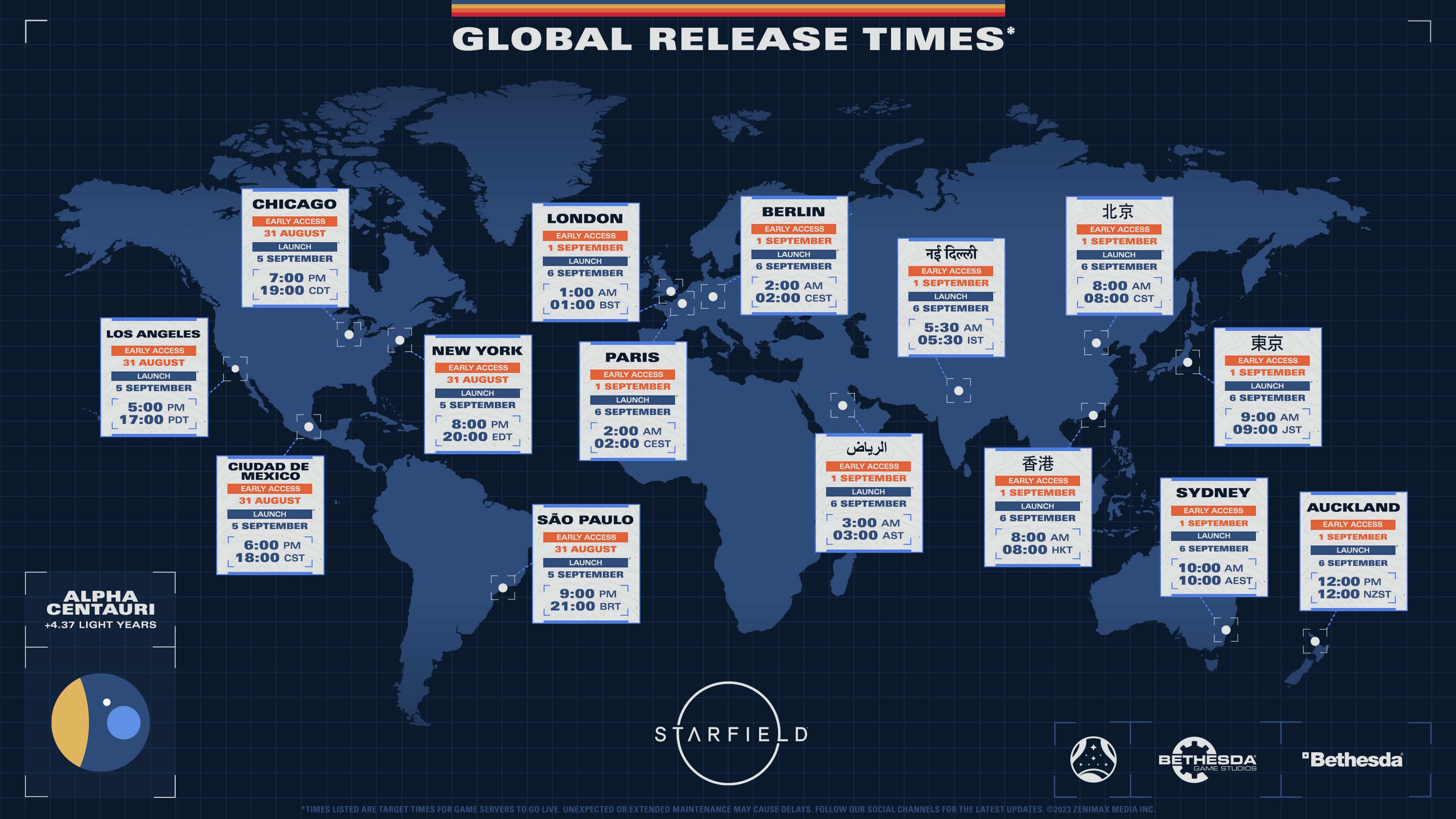 Starfield global release times 4k 1