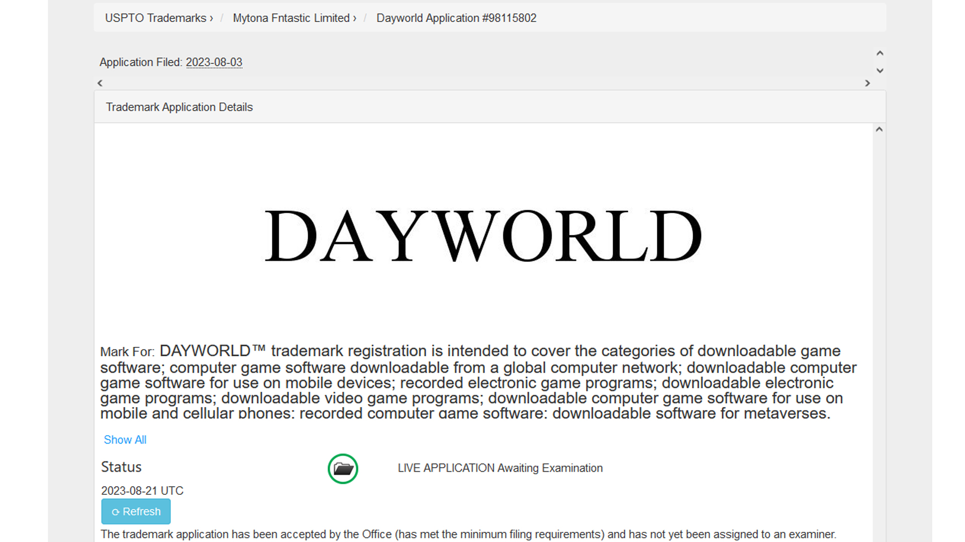 Dayworld trademark 1