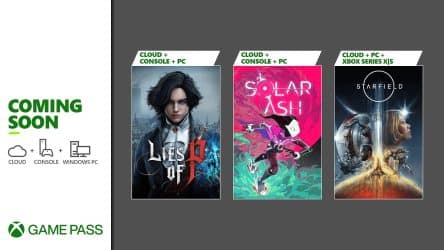 Image d'illustration pour l'article : Le Xbox Game Pass se met à l'heure de Starfield pour septembre, avec Lies of P, Solar Ash et Gris en bonus