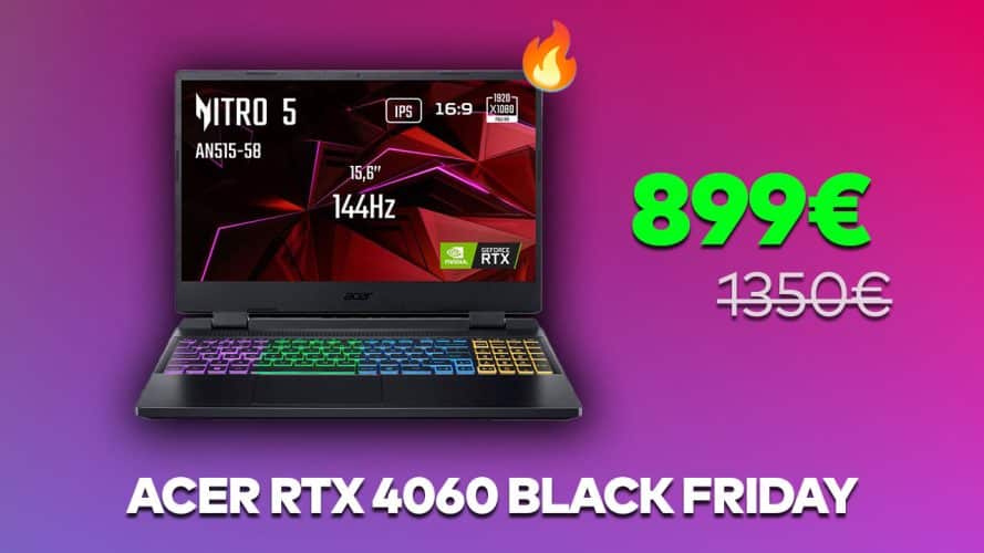 Ce PC Portable Gamer Acer doté d'une NVIDIA RTX 4060 passe à moins de 900€  pendant le Black Friday