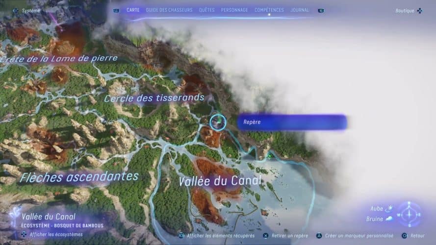 Localisation des Collecteurs de données Avatar Frontiers of Pandora