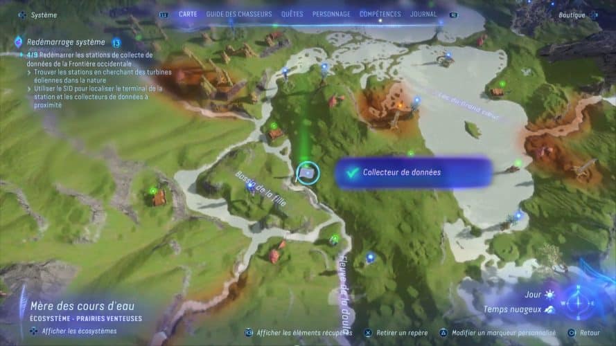 Localisation des Collecteurs de données Avatar Frontiers of Pandora