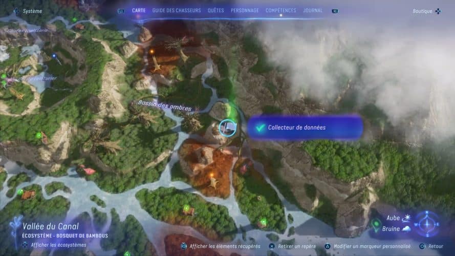 Localisation des Collecteurs de données Avatar Frontiers of Pandora