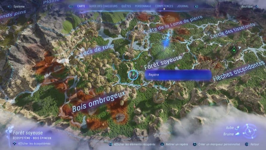 Localisation des Collecteurs de données Avatar Frontiers of Pandora