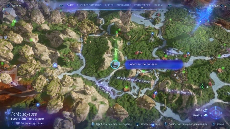 Localisation des Collecteurs de données Avatar Frontiers of Pandora