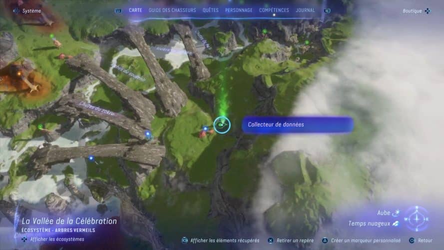 Localisation des Collecteurs de données Avatar Frontiers of Pandora