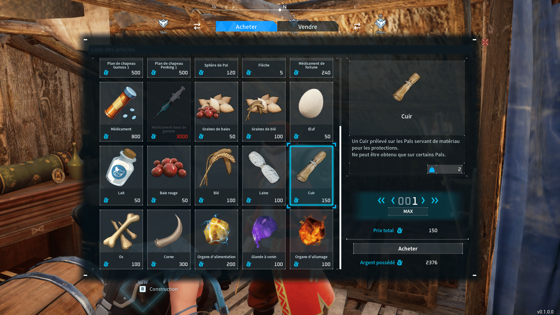 Où trouver du cuir Guide Palworld