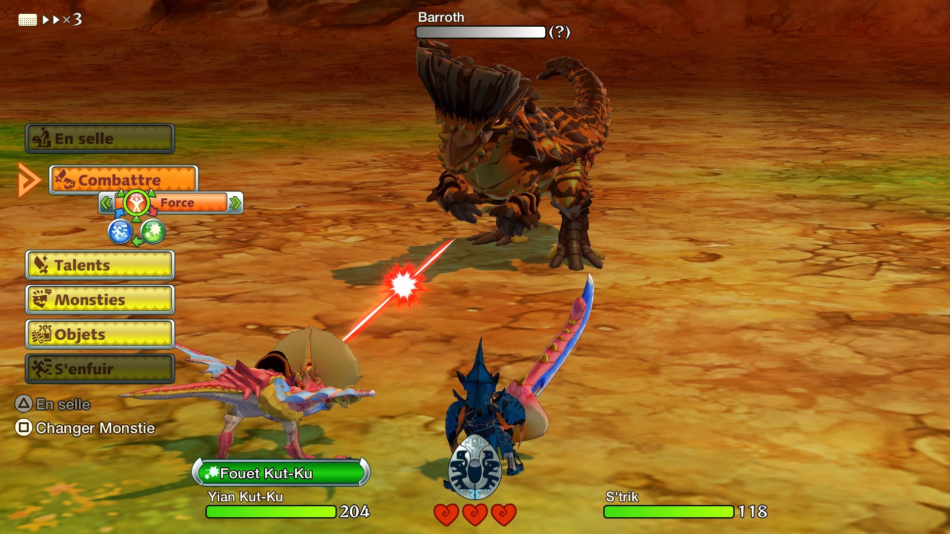 Combat vs barroth monster hunter stories 3