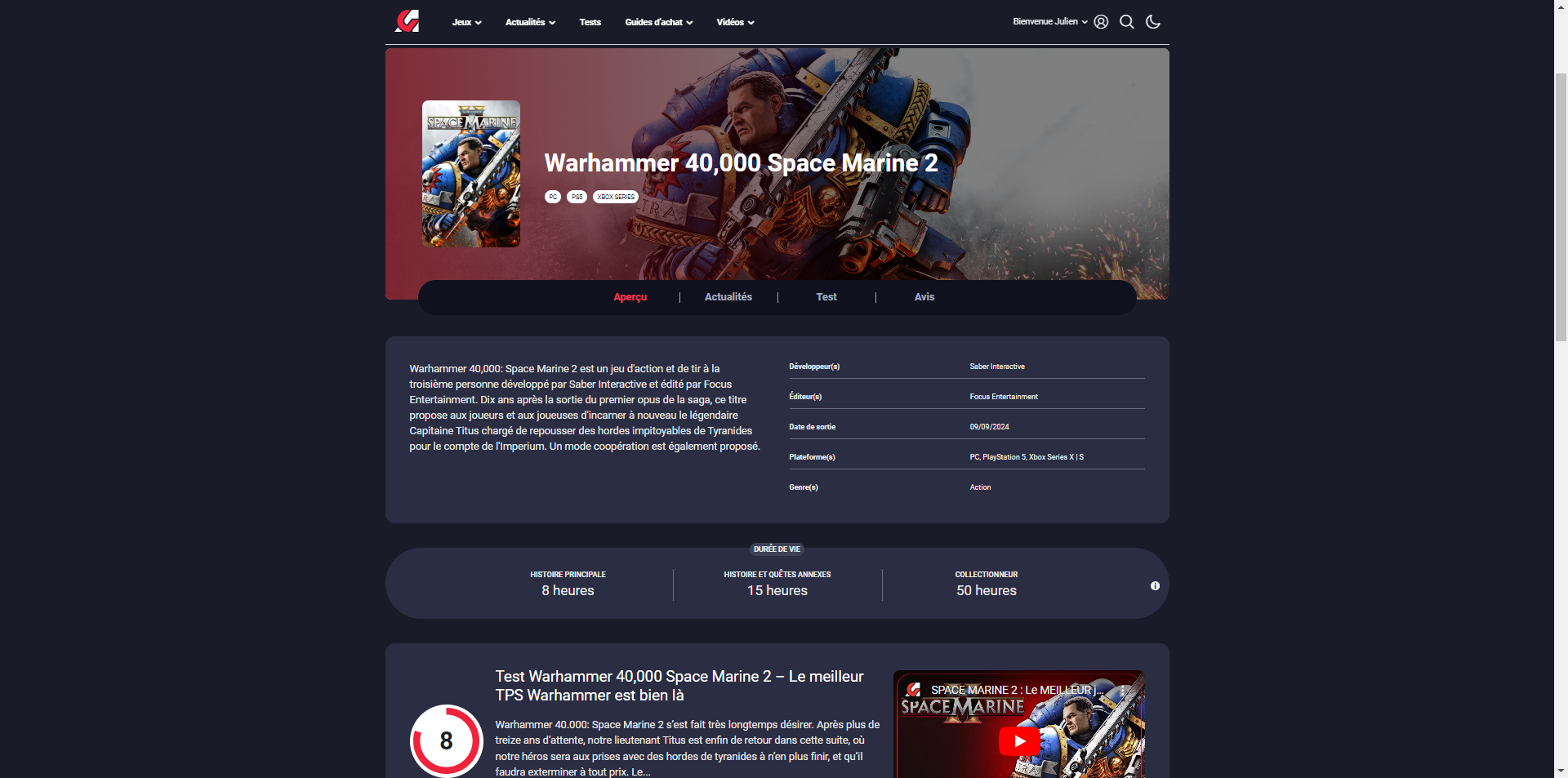 Space marine 2 fiche actugaming 2