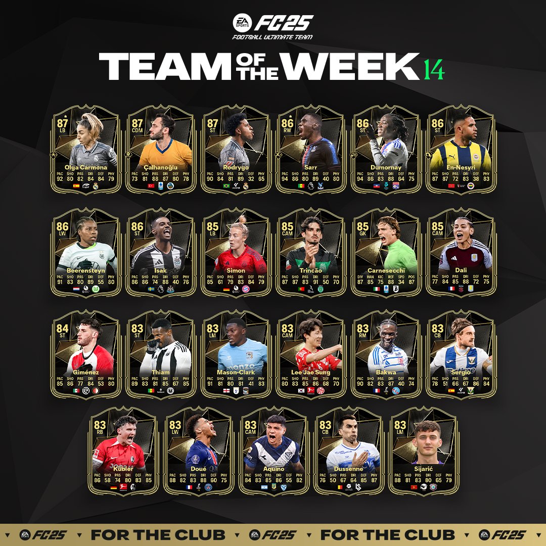 Effectif totw 14 ea sports fc 25