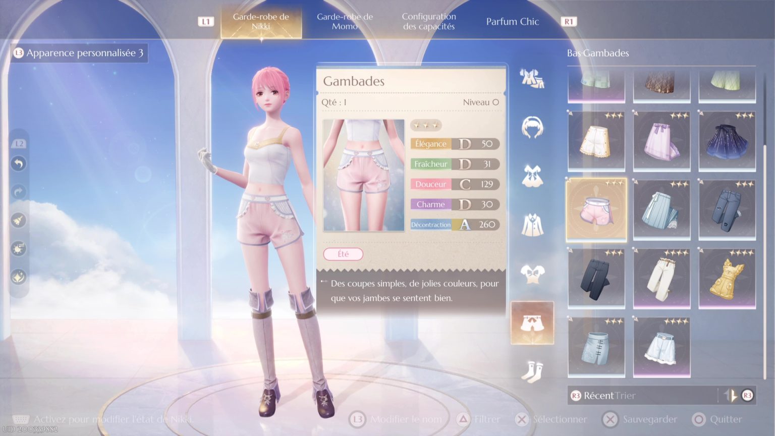 Quels bas porter pour Inspiration enflammée exubérance sagace Guide Infinity Nikki