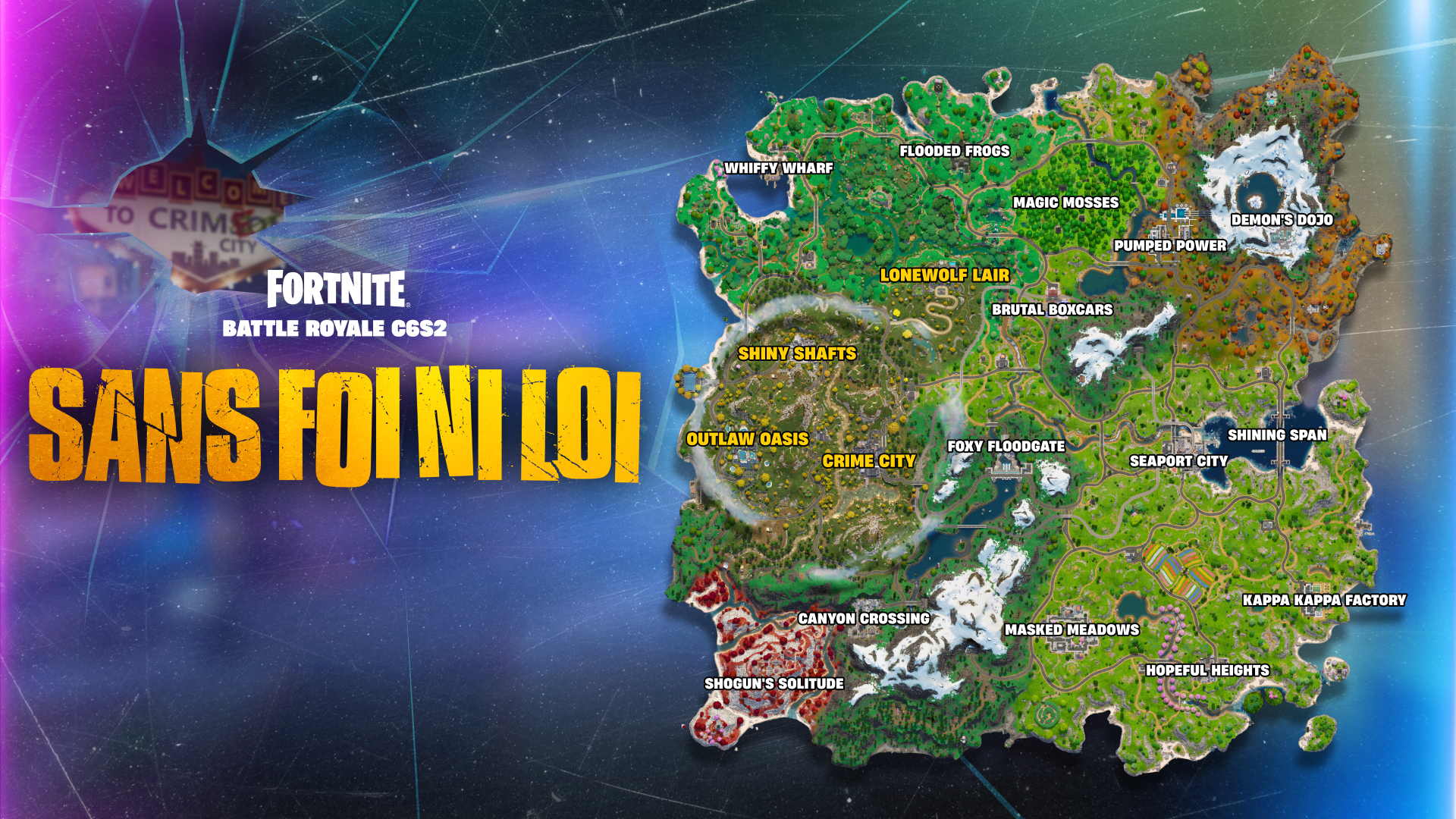 Fortnite chapitre 6 saison 2 carte